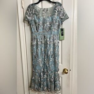 New with tag R&M collection blue & silver midi dress